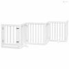 Fehér nyárfa 12 paneles összecsukható kutyakapu ajtóval 600 cm