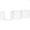 Fehér nyárfa 12 paneles összecsukható kutyakapu ajtóval 600 cm