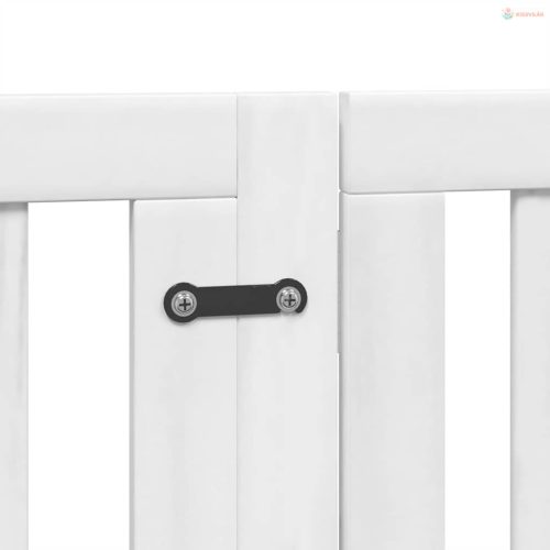 Fehér nyárfa 12 paneles összecsukható kutyakapu ajtóval 600 cm