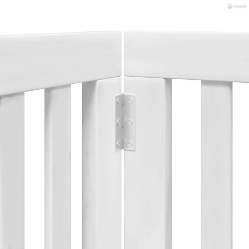 Fehér nyárfa 9 paneles összecsukható kutyakapu ajtóval 450 cm