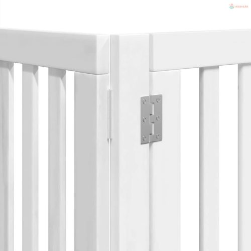 Fehér nyárfa 9 paneles összecsukható kutyakapu ajtóval 450 cm