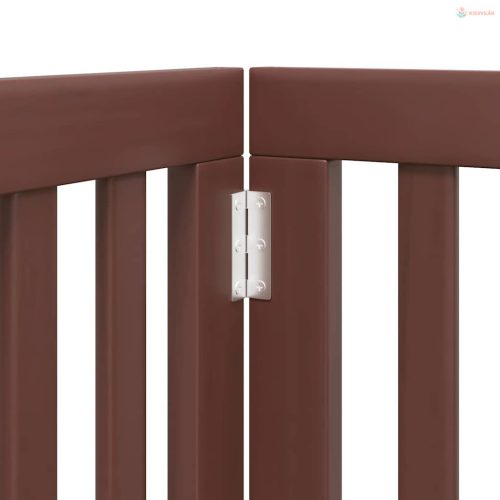 Barna nyárfa 12 paneles összecsukható kutyakapu ajtóval 600 cm