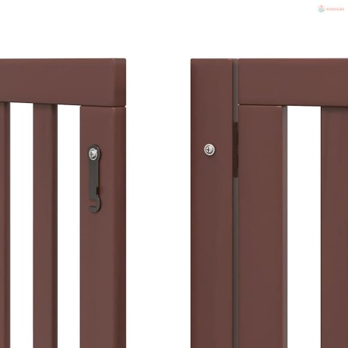Barna nyárfa 12 paneles összecsukható kutyakapu ajtóval 600 cm