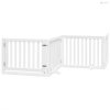 Fehér nyárfa 6 paneles összecsukható kutyakapu ajtóval 480 cm