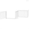 Fehér nyárfa 6 paneles összecsukható kutyakapu ajtóval 480 cm