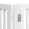 Fehér nyárfa 6 paneles összecsukható kutyakapu ajtóval 480 cm
