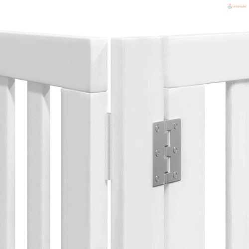 Fehér nyárfa 6 paneles összecsukható kutyakapu ajtóval 480 cm