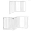 Fehér nyárfa 6 paneles összecsukható kutyakapu ajtóval 480 cm