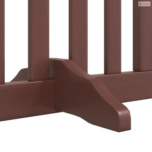 Barna nyárfa 6 paneles összecsukható kutyakapu ajtóval 480 cm