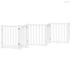 Fehér nyárfa 9 paneles összecsukható kutyakapu ajtóval 450 cm