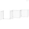 Fehér nyárfa 9 paneles összecsukható kutyakapu ajtóval 450 cm