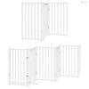 Fehér nyárfa 12 paneles összecsukható kutyakapu ajtóval 600 cm