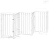 Fehér nyárfa 12 paneles összecsukható kutyakapu ajtóval 600 cm
