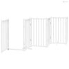 Fehér nyárfa 12 paneles összecsukható kutyakapu ajtóval 600 cm
