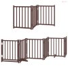 Barna nyárfa 12 paneles összecsukható kutyakapu ajtóval 600 cm