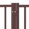 Barna nyárfa 9 paneles összecsukható kutyakapu ajtóval 450 cm