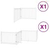 Fehér nyárfa 6 paneles összecsukható kutyakapu ajtóval 480 cm