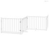 Fehér nyárfa 6 paneles összecsukható kutyakapu ajtóval 480 cm