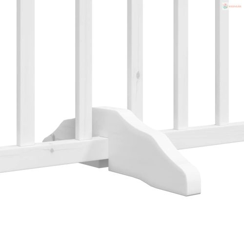 Fehér nyárfa 6 paneles összecsukható kutyakapu ajtóval 480 cm