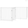 Fehér nyárfa 6 paneles összecsukható kutyakapu ajtóval 480 cm