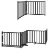 Fekete nyárfa 6 paneles összecsukható kutyakapu ajtóval 480 cm