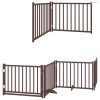 Barna nyárfa 6 paneles összecsukható kutyakapu ajtóval 480 cm