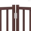 Barna nyárfa 8 paneles összecsukható kutyakapu ajtóval 640 cm
