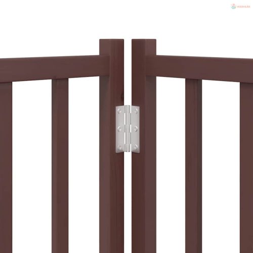 Barna nyárfa 8 paneles összecsukható kutyakapu ajtóval 640 cm