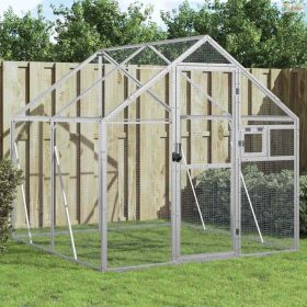 Ezüstszínű alumínium madárház 1,79 x 2 x 1,85 m