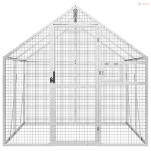 Ezüstszínű alumínium madárház 1,79 x 2 x 1,85 m