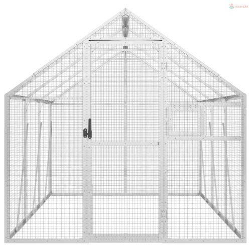 Ezüstszínű alumínium madárház 1,79 x 3 x 1,85 m