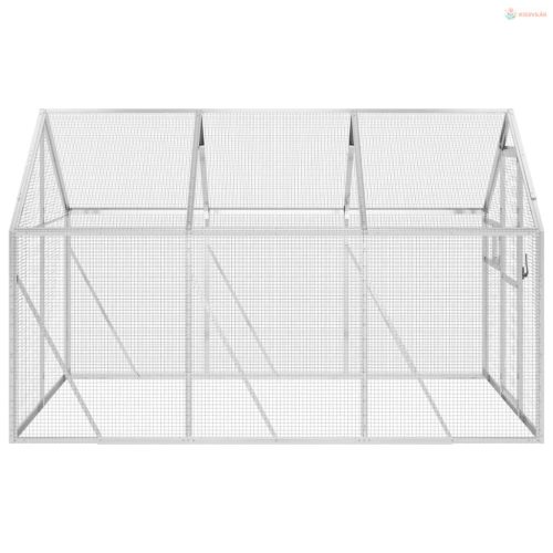 Ezüstszínű alumínium madárház 1,79 x 3 x 1,85 m