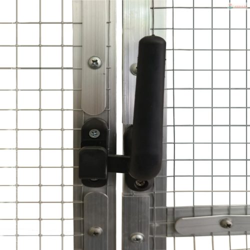 Ezüstszínű alumínium madárház 1,79 x 4 x 1,85 m