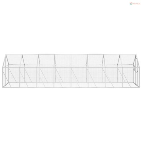Ezüstszínű alumínium madárház 1,79 x 8 x 1,85m