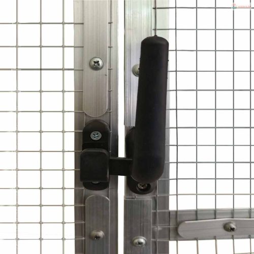 Ezüstszínű alumínium madárház 1,79 x 8 x 1,85m