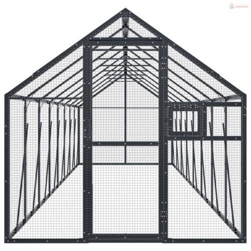 Antracit alumínium madárház 1,79 x 8 x 1,85 m