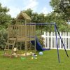 Impregnált fenyőfa kültéri játszószett