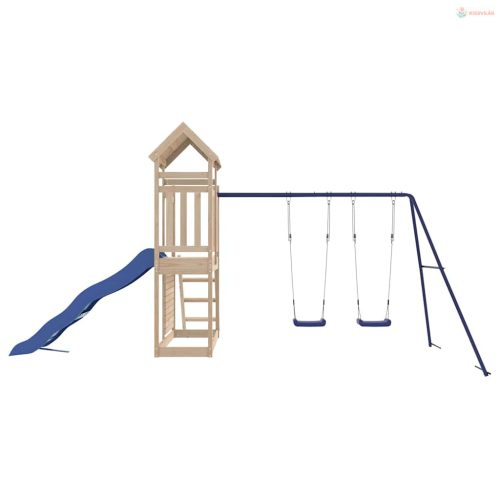 Tömör fenyőfa kültéri játszószett