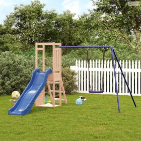 Tömör fenyőfa kültéri játszószett