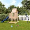 Tömör fenyőfa kültéri játszószett