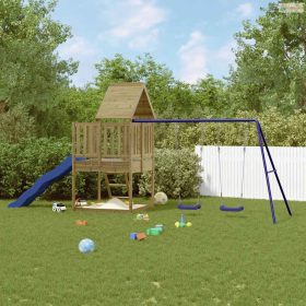 Impregnált fenyőfa kültéri játszószett