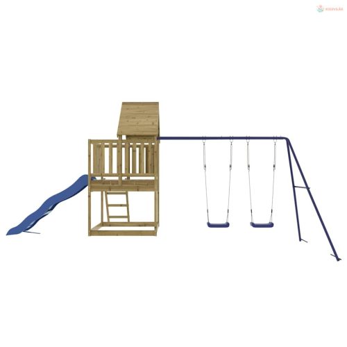 Impregnált fenyőfa kültéri játszószett