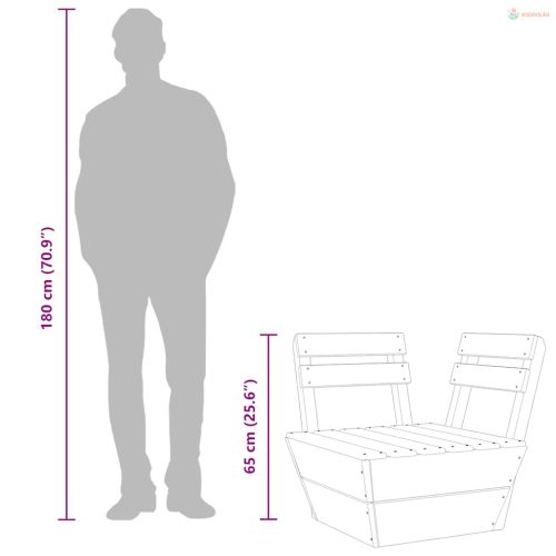 Impregnált lucfenyő elemes raklap sarokkanapé