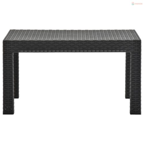 Antracitszürke PP rattan kerti asztal 58 x 58 x 41 cm