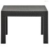 Antracitszürke PP rattan kerti asztal 58 x 58 x 41 cm
