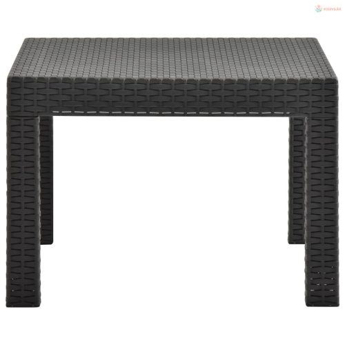 Antracitszürke PP rattan kerti asztal 58 x 58 x 41 cm