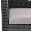 2 részes antracitszürke PP rattan kerti pihenőszett párnával
