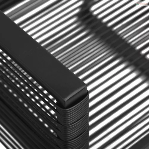 5 részes fekete PVC rattan kerti étkezőgarnitúra