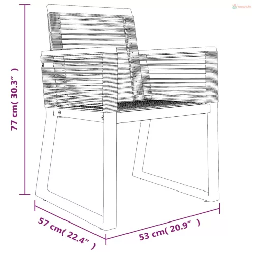 5 részes fekete PVC rattan kerti étkezőgarnitúra