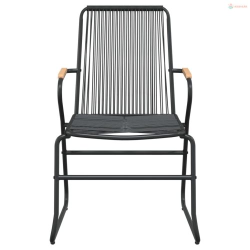 5 részes fekete PVC rattan kerti étkezőgarnitúra